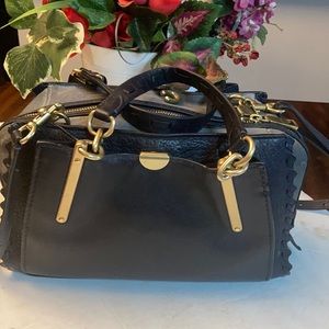Coach Dreamer in colorblock with whipstitch in dark blue 76787